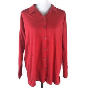 J. Jill Women's Coral Orange Long Sleeve Shirt Size L